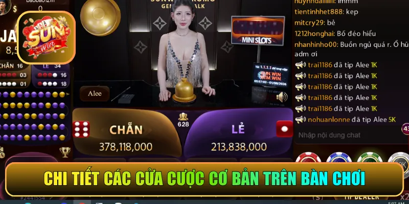 Chi tiết các cửa cược cơ bản trên bàn chơi