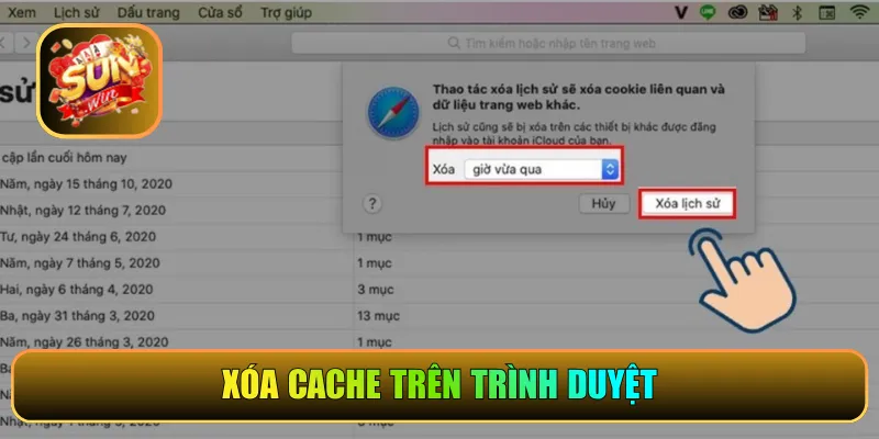 Xóa cache trên trình duyệt